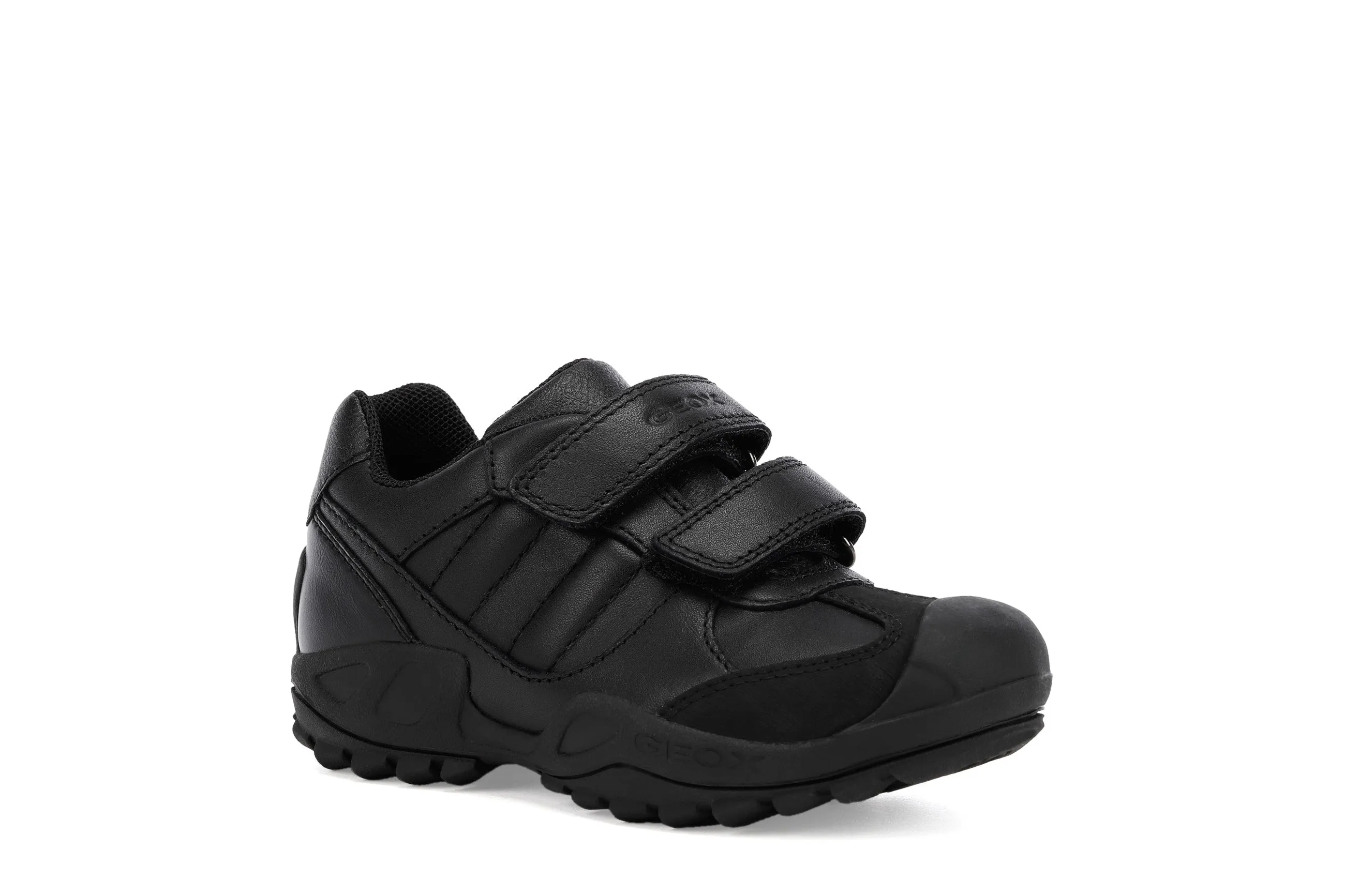 Geox New Savage Boys Black School Shoe