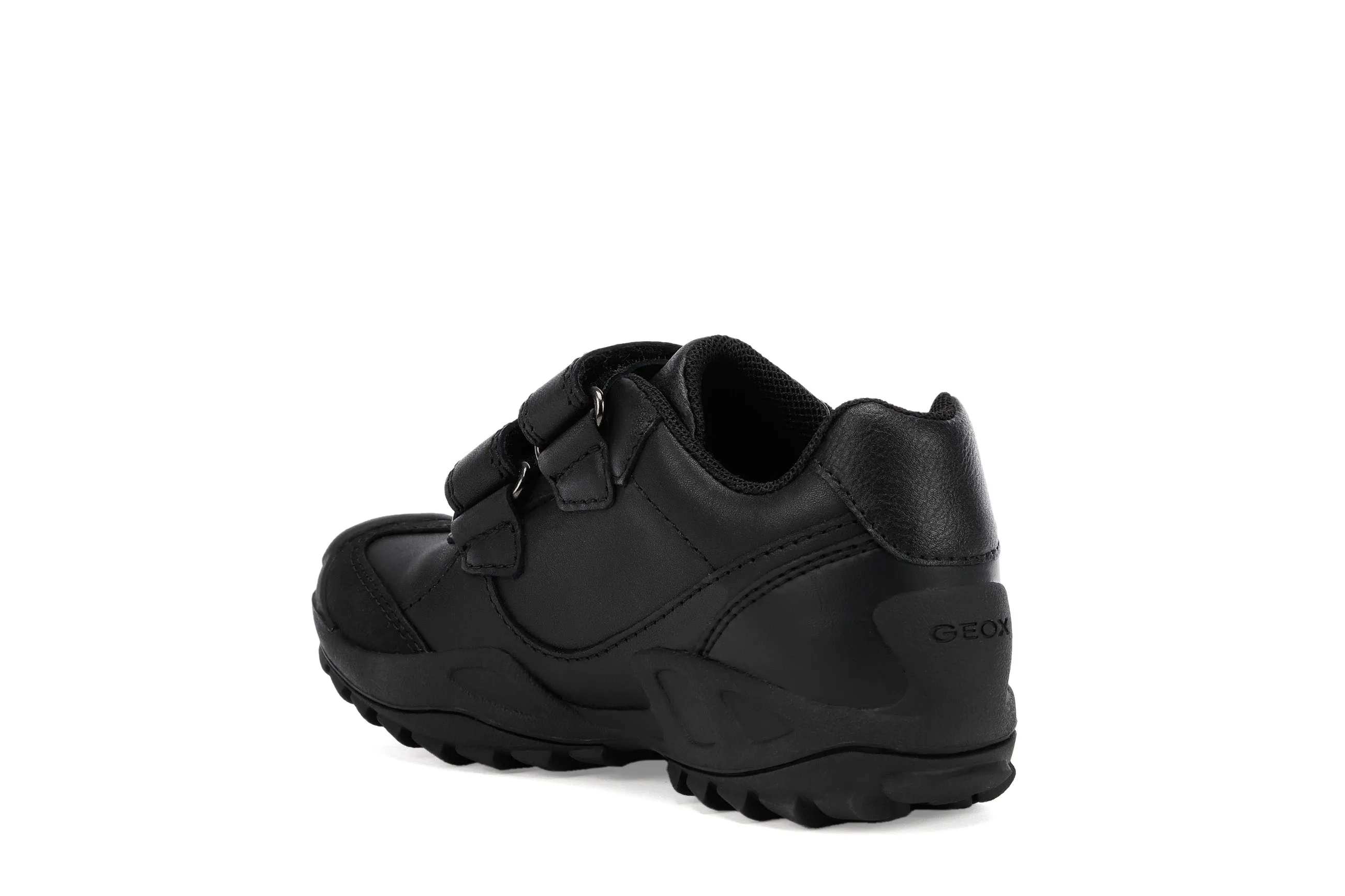 Geox New Savage Boys Black School Shoe