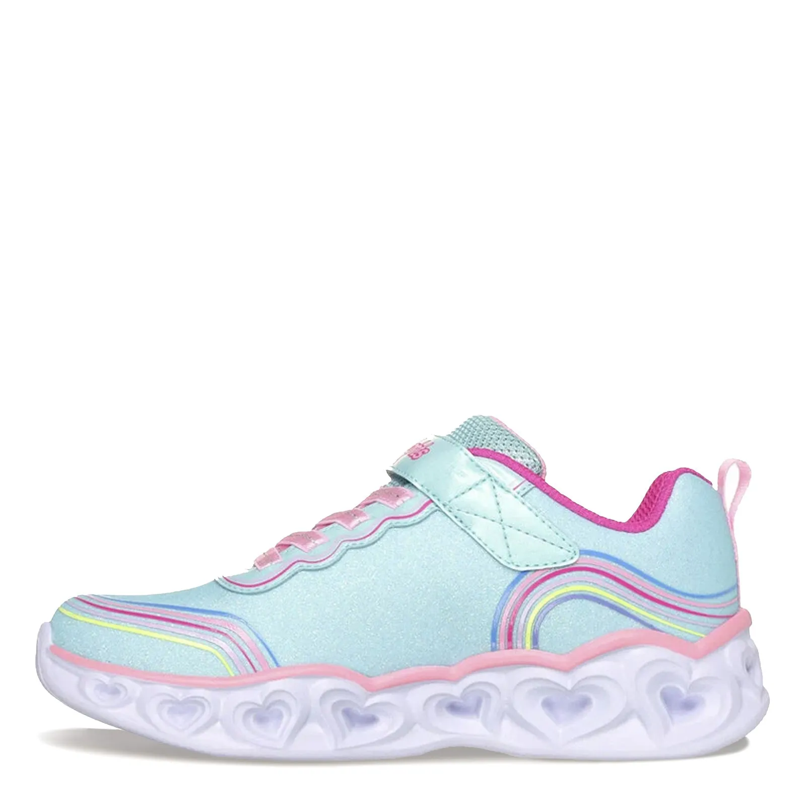 Girl's Skechers, Heart Lights - Retro Hearts Sneaker - Little Kid