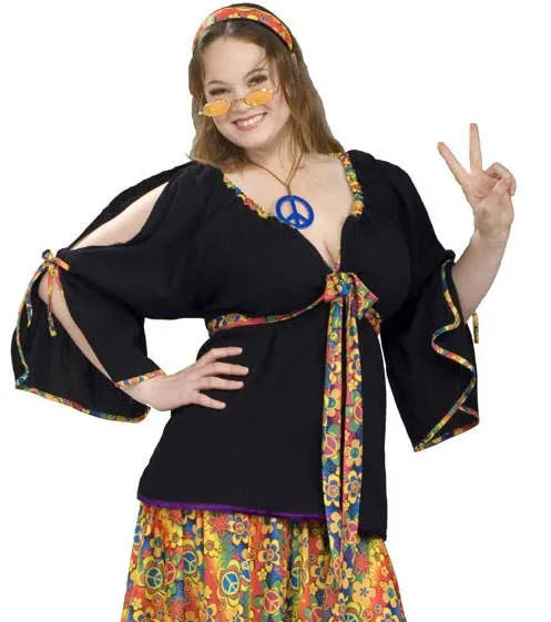 Groovy Mamma Womens Plus Size Hippie Costume