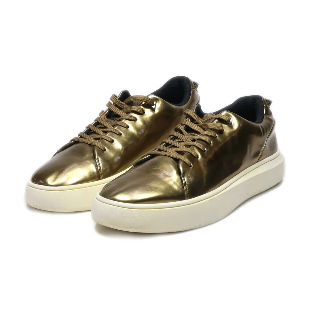 Guess Los Angeles Low-Top Sneakers Leather Gold Colour For Men