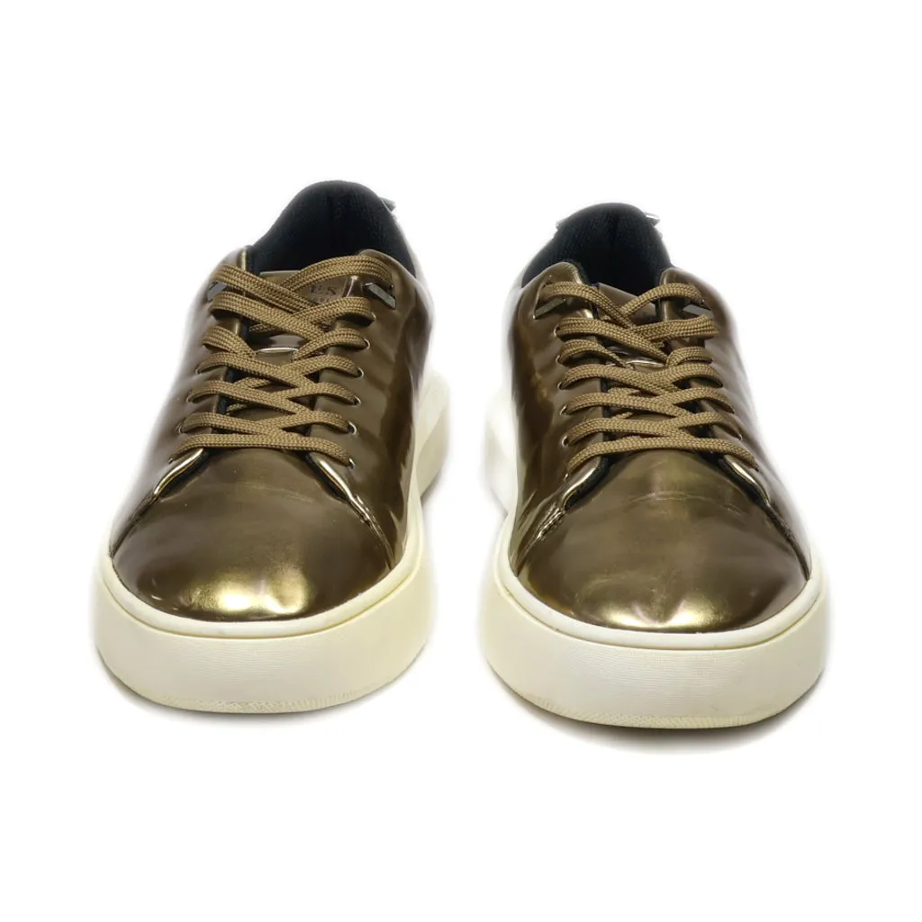 Guess Los Angeles Low-Top Sneakers Leather Gold Colour For Men