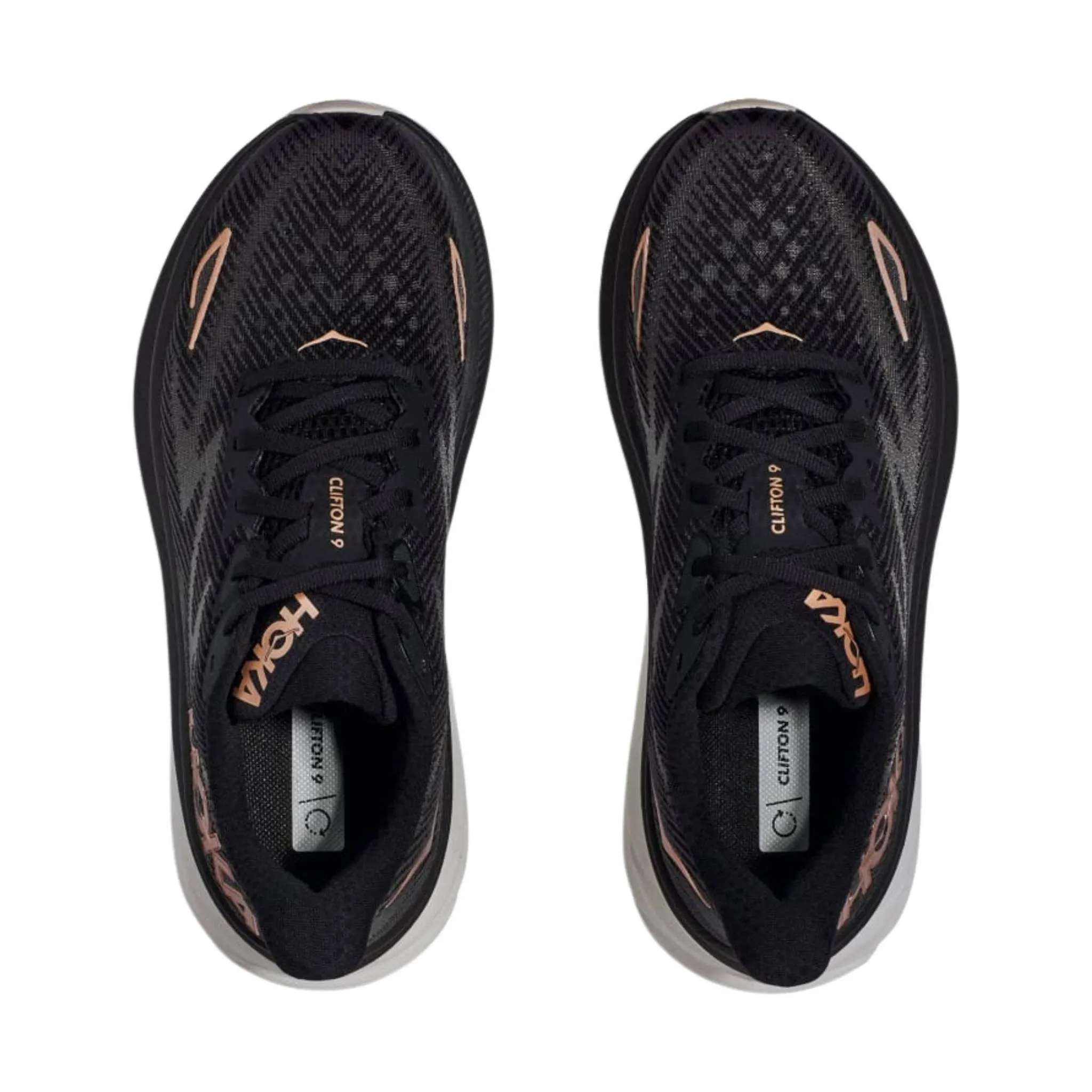 HOKA Women's Clifton 9 - Black/Rose Gold