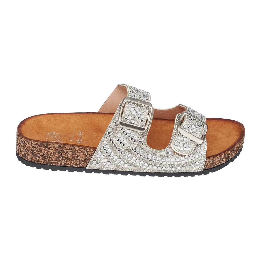 Holly Silver Footbed Sandals