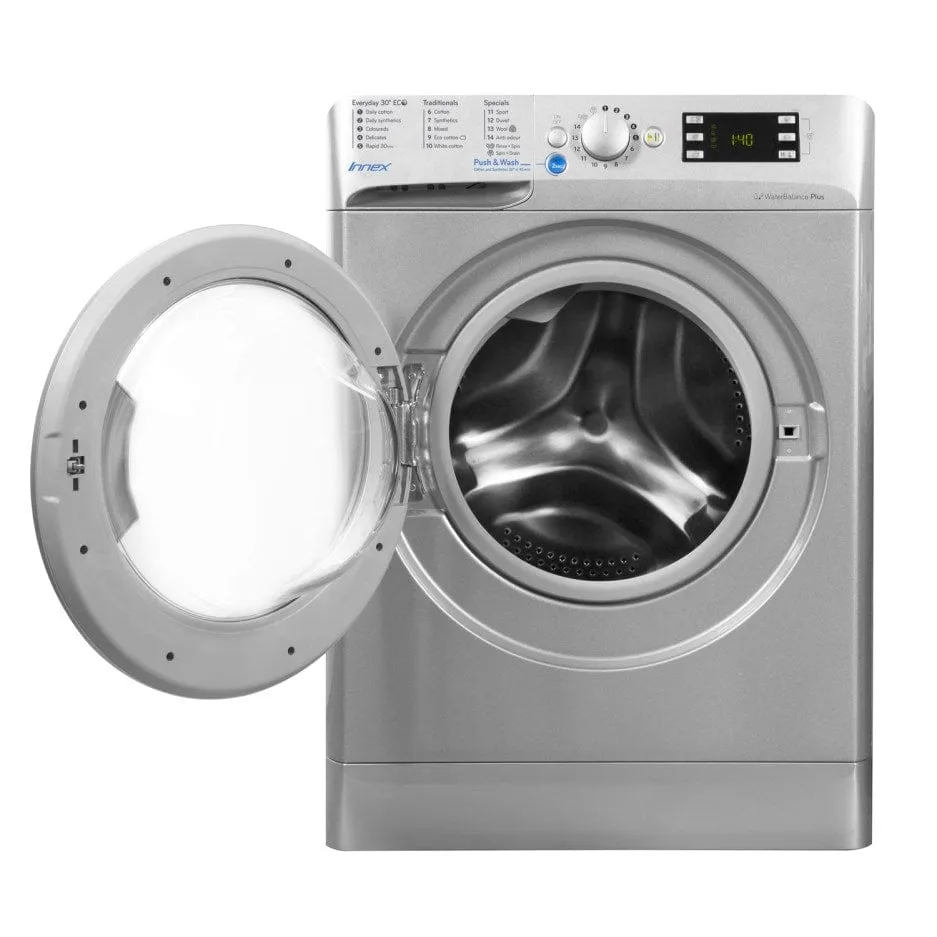 Indesit BWE91484 Freestanding Washing Machine 9kg Load 1400rpm Spin, Silver