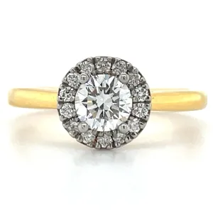 Indy - 18ct Yellow Gold .69ct Round Halo Earth Grown Diamond Engagement Ring