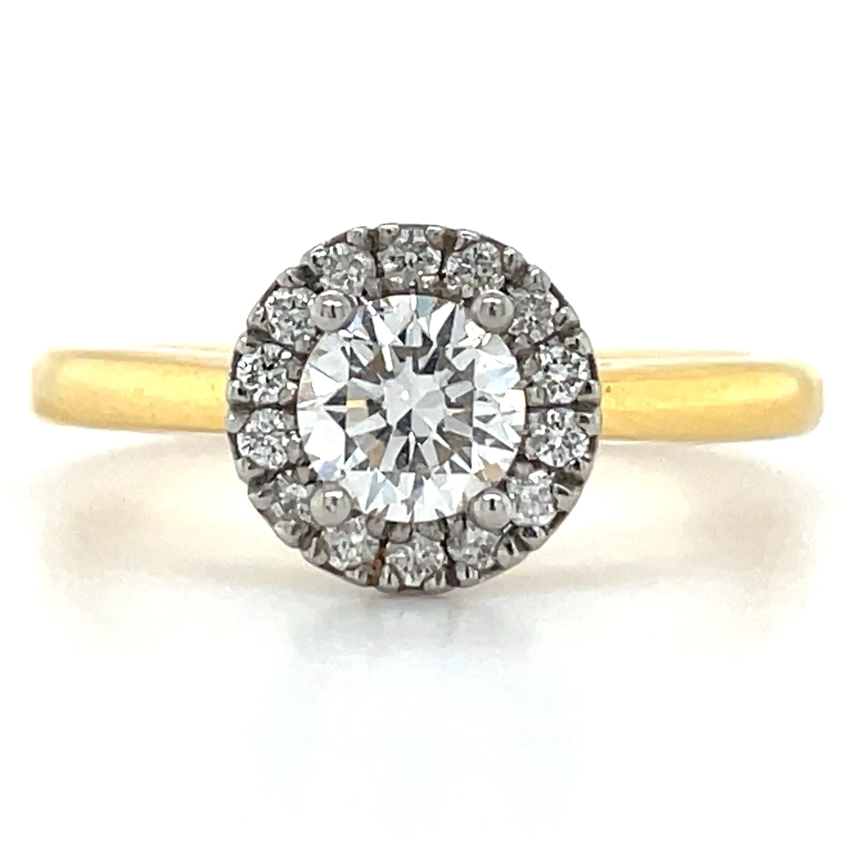 Indy - 18ct Yellow Gold .69ct Round Halo Earth Grown Diamond Engagement Ring