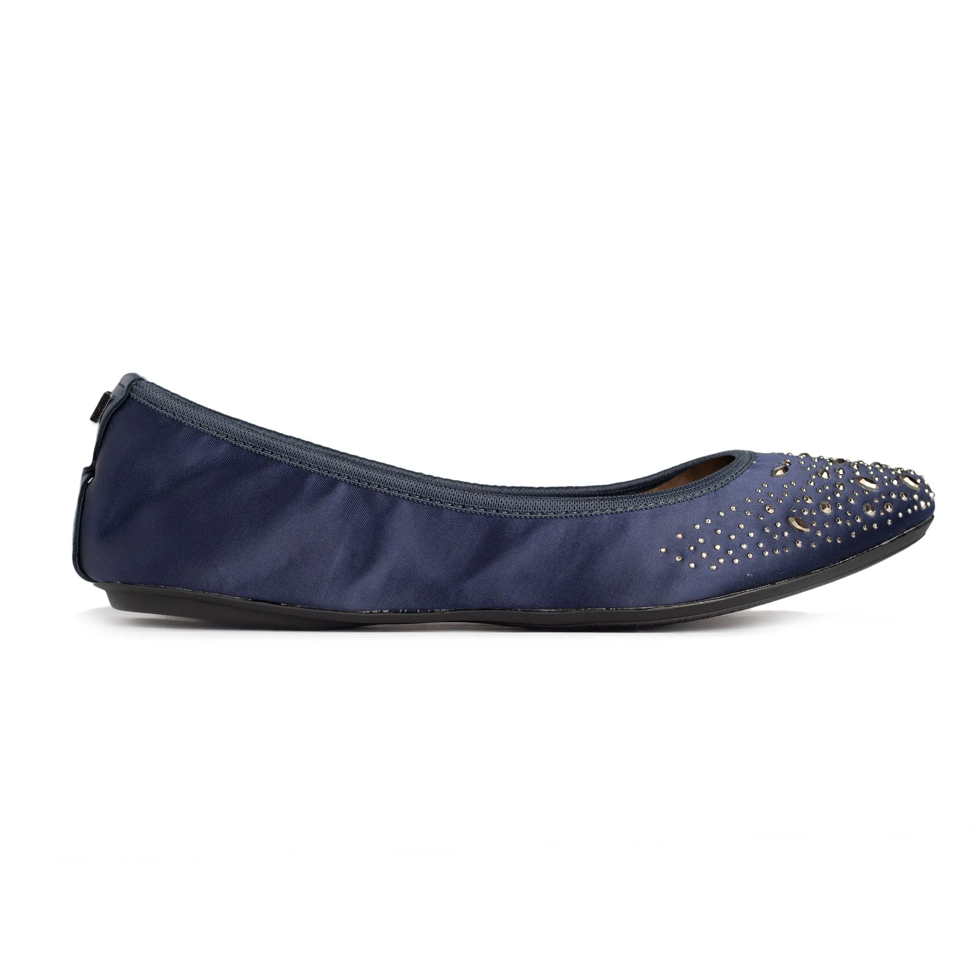 JANEY Ballet Flat Shoes - Navy Crystal