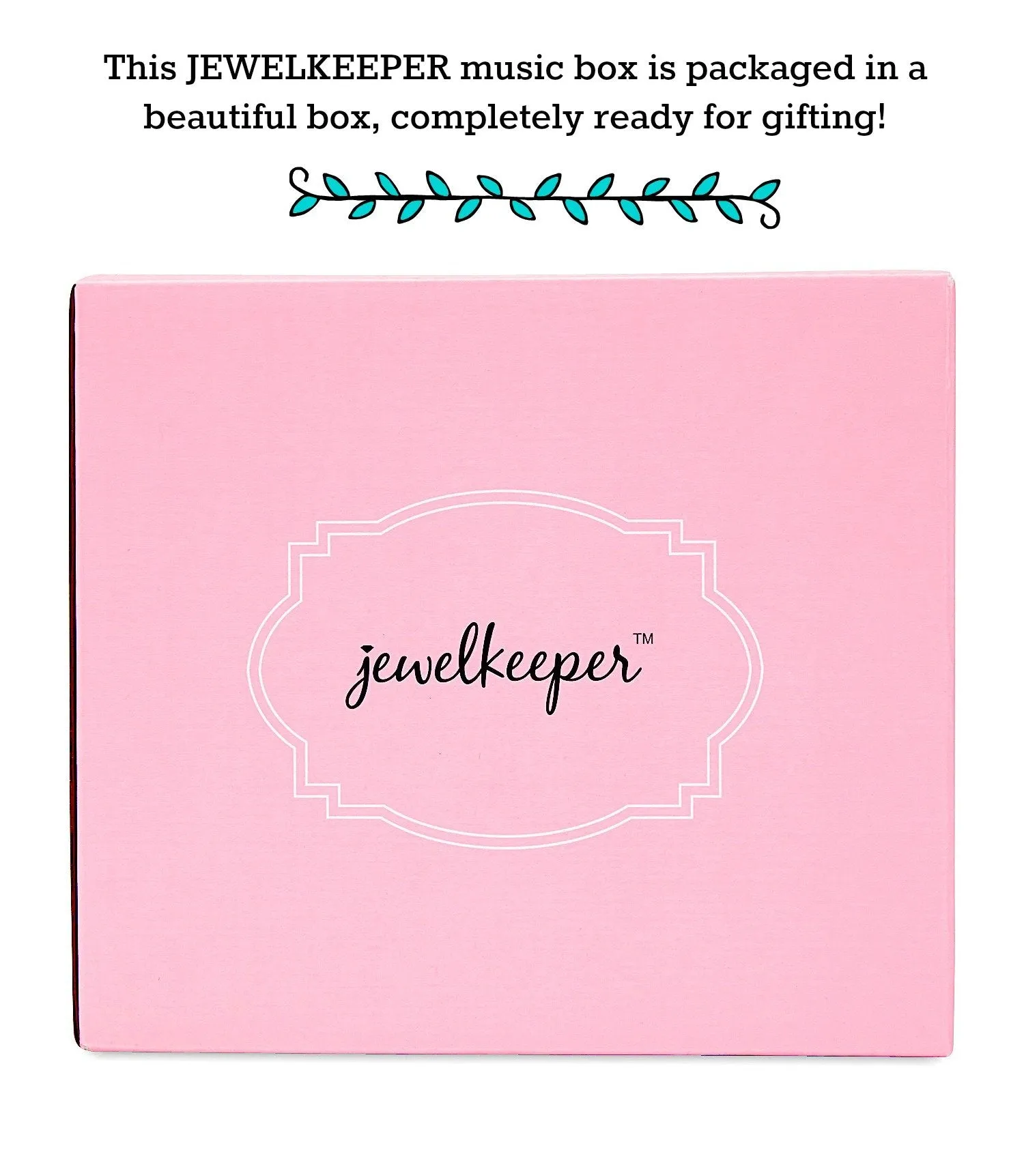 Jewelkeeper Personalize-Your-Own White Musical Ballerina Jewelry Box with 2 Pullout