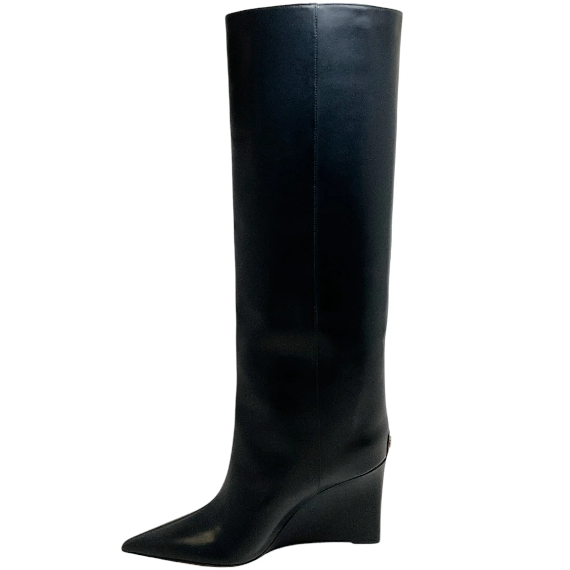 Jimmy Choo Black Leather Blake Wedge Boots