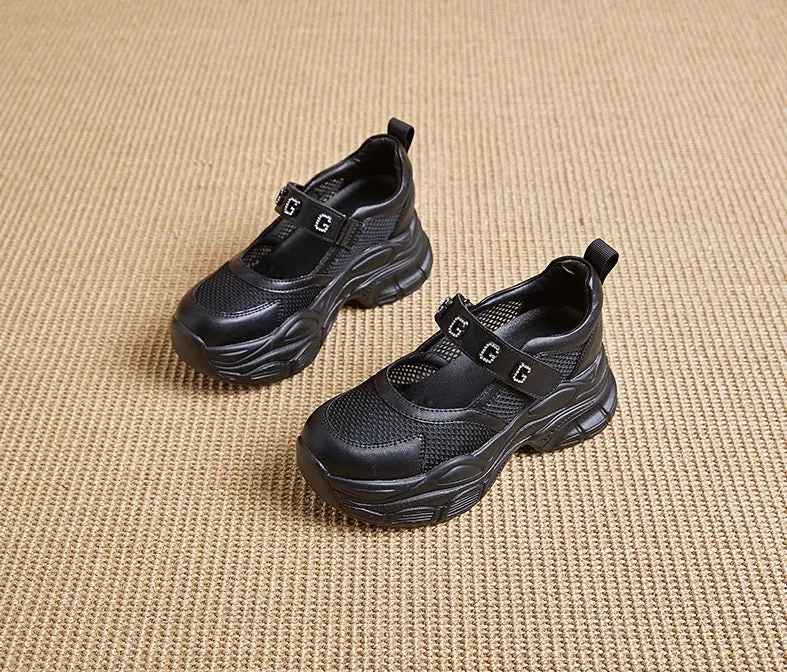 Joskaa 2024 New Slip on Platform Black Sneakers