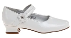 Josmo Girls White Flower MJ Dress Shoes (Little Kid/Youth)