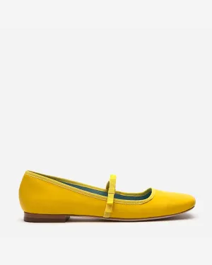 Jude Mary Jane Leather Flat Canary