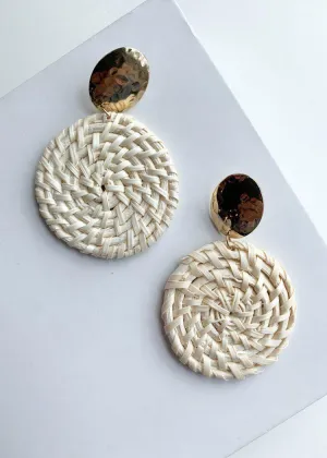 Kampala White Circle Basket Woven Drops