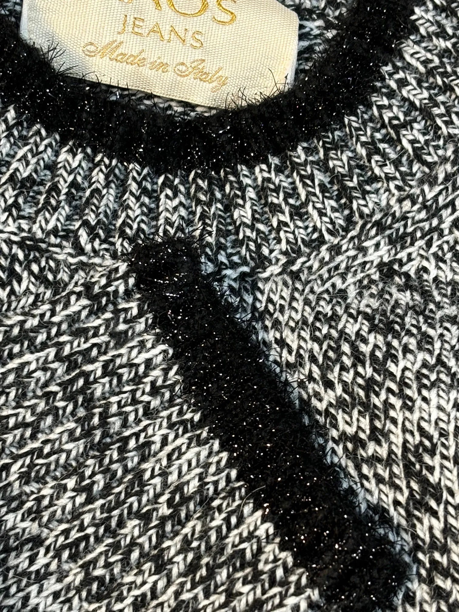 Kaos Tweed Knit Jumper Black/Off-white