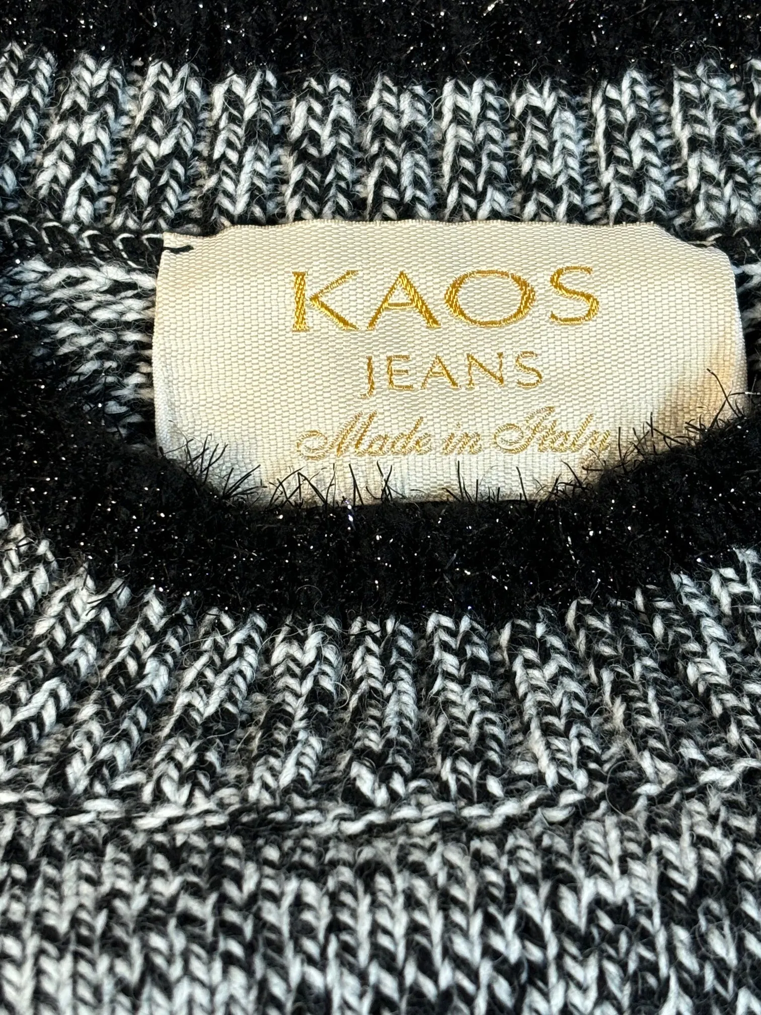 Kaos Tweed Knit Jumper Black/Off-white