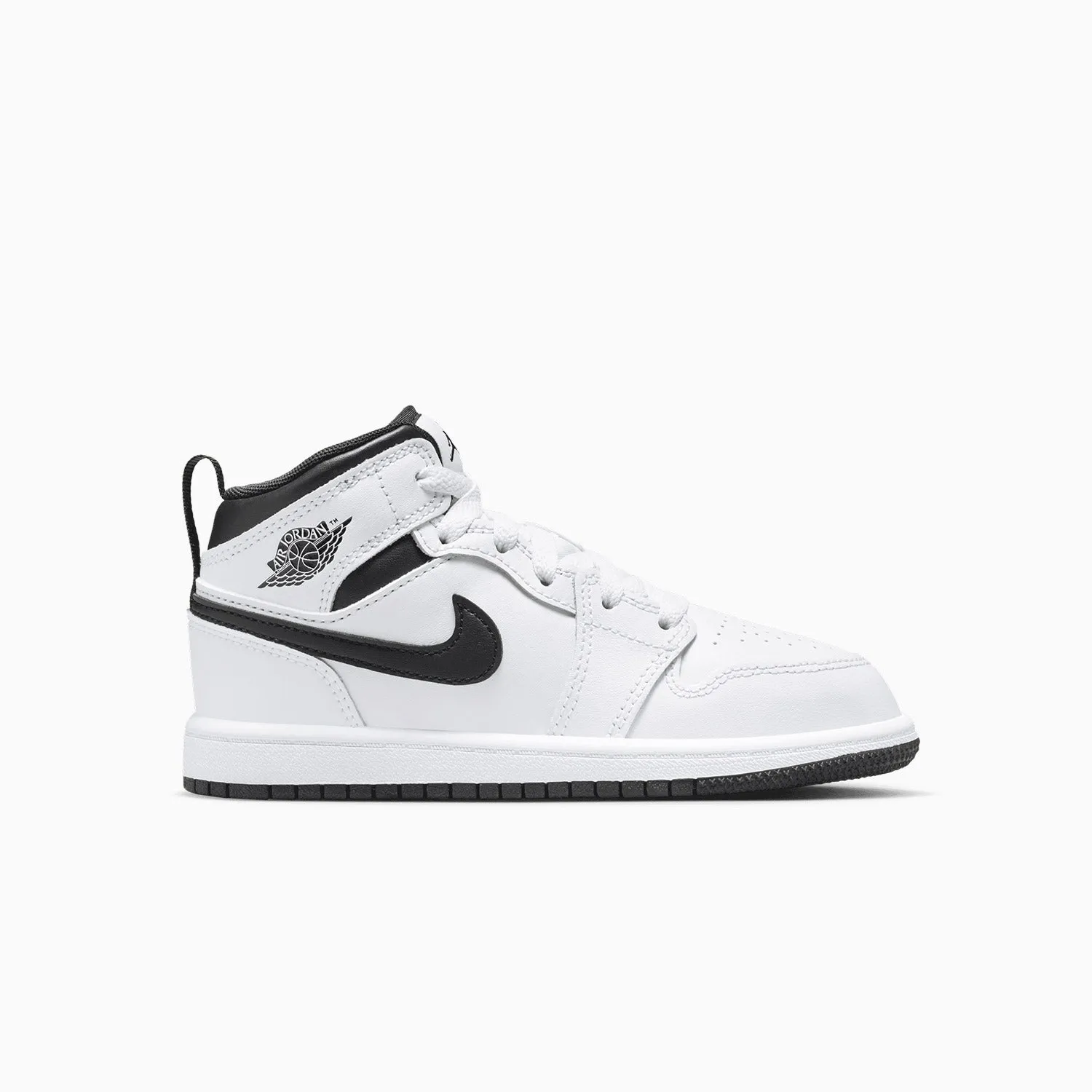 Kid's Air Jordan 1 Mid "White Black" Pre School