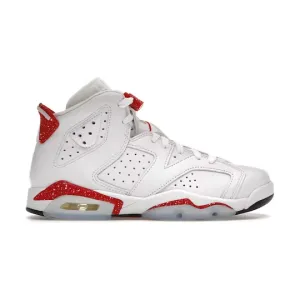 Kid's Air Jordan 6 Retro Shoes - White / Cool Grey / Medium Grey