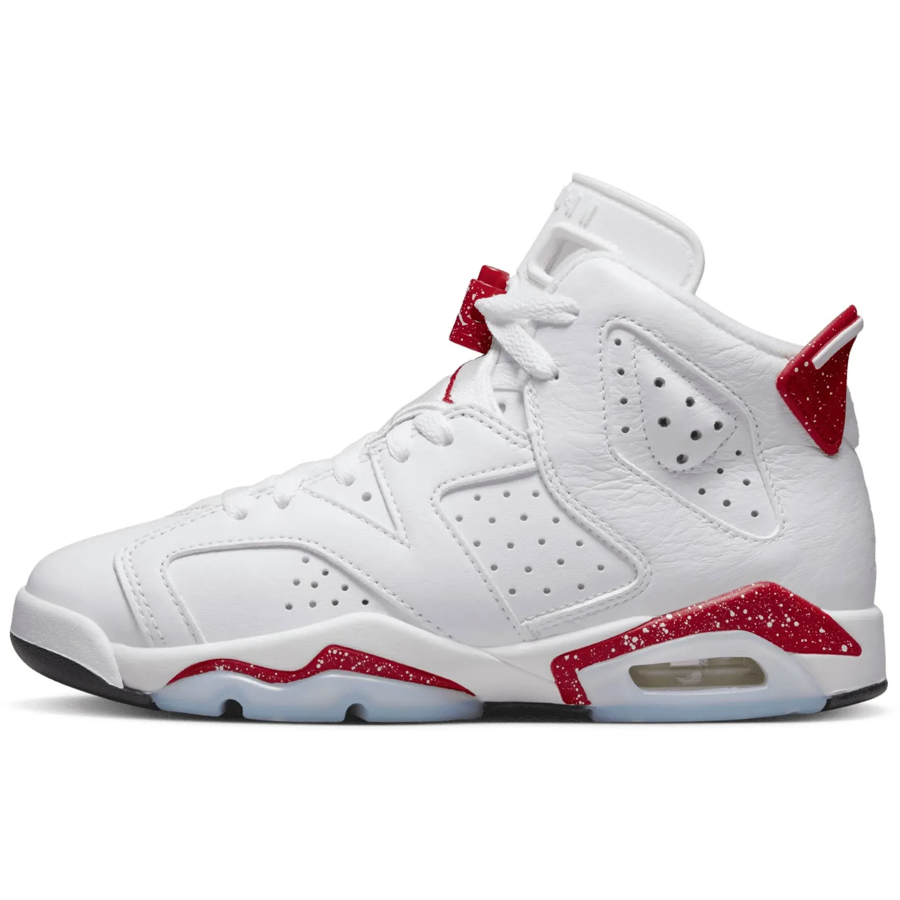 Kid's Air Jordan 6 Retro Shoes - White / Cool Grey / Medium Grey