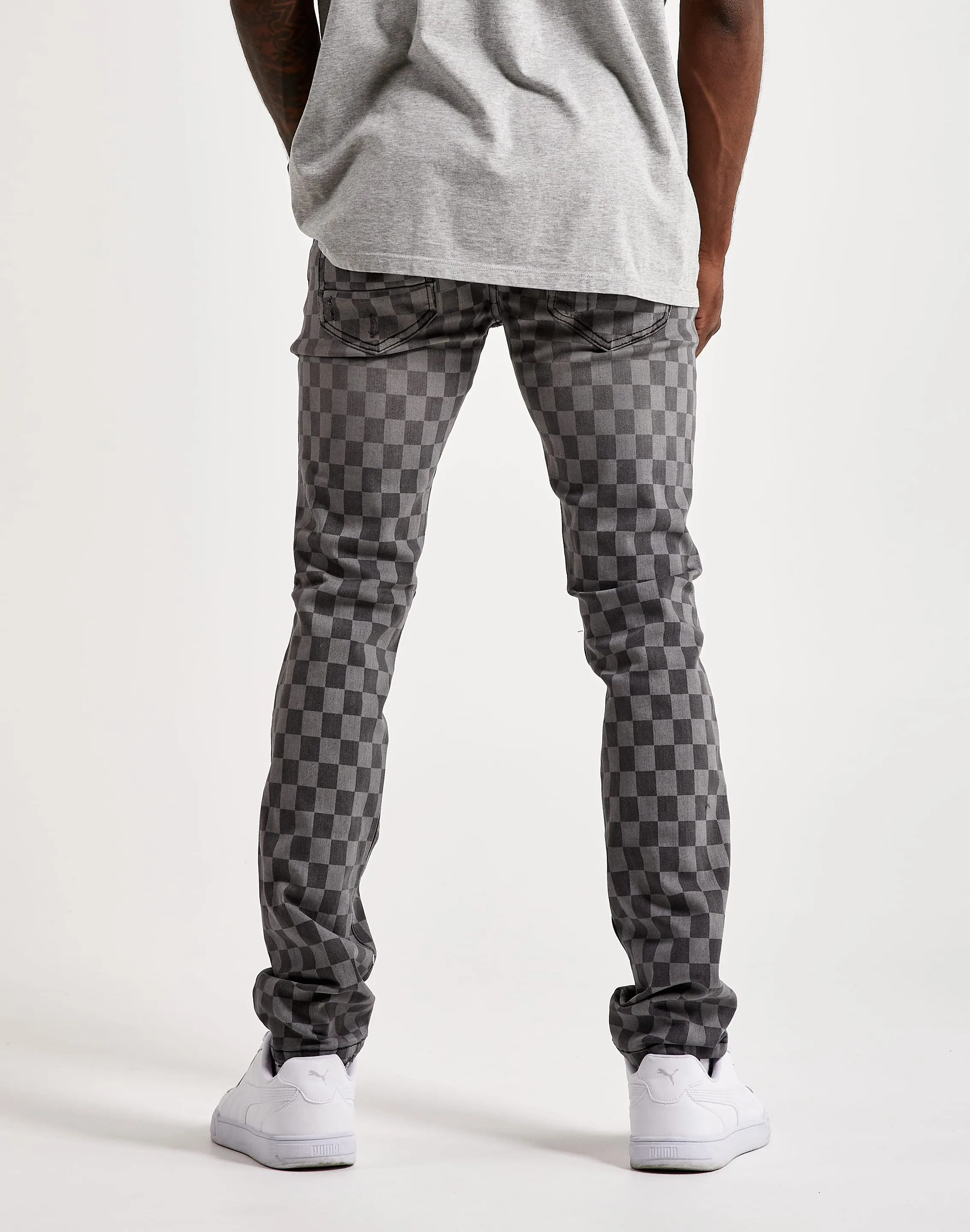 Kilogram Checker Denim Jeans