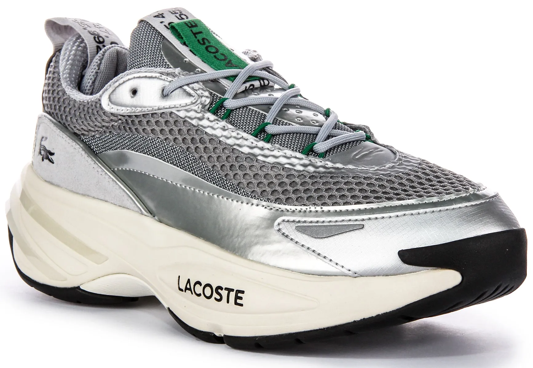 Lacoste Audyssor 124 Trainers In Silver For Men