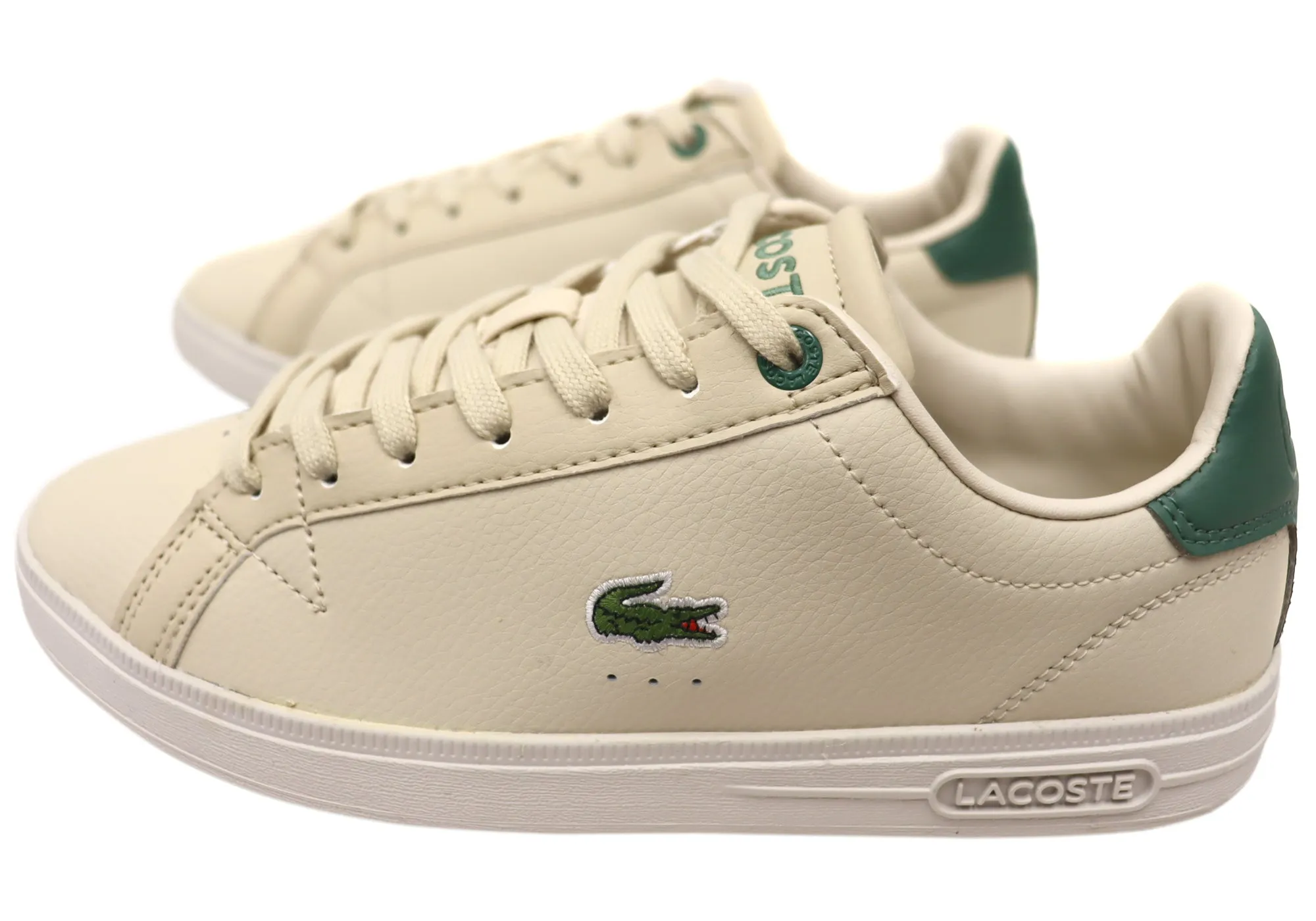 Lacoste Women Leather Lace Up Graduate Pro Heel Pop Sneakers