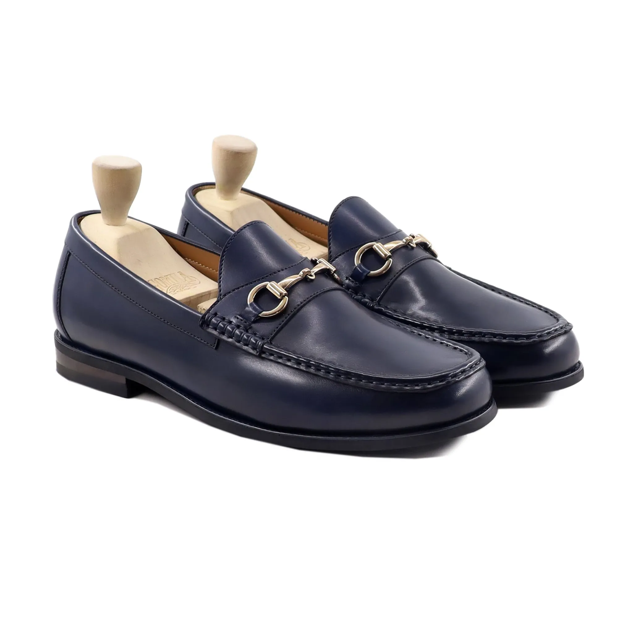 Lazaria - Men's Dark Blue Calf Leather Loafer