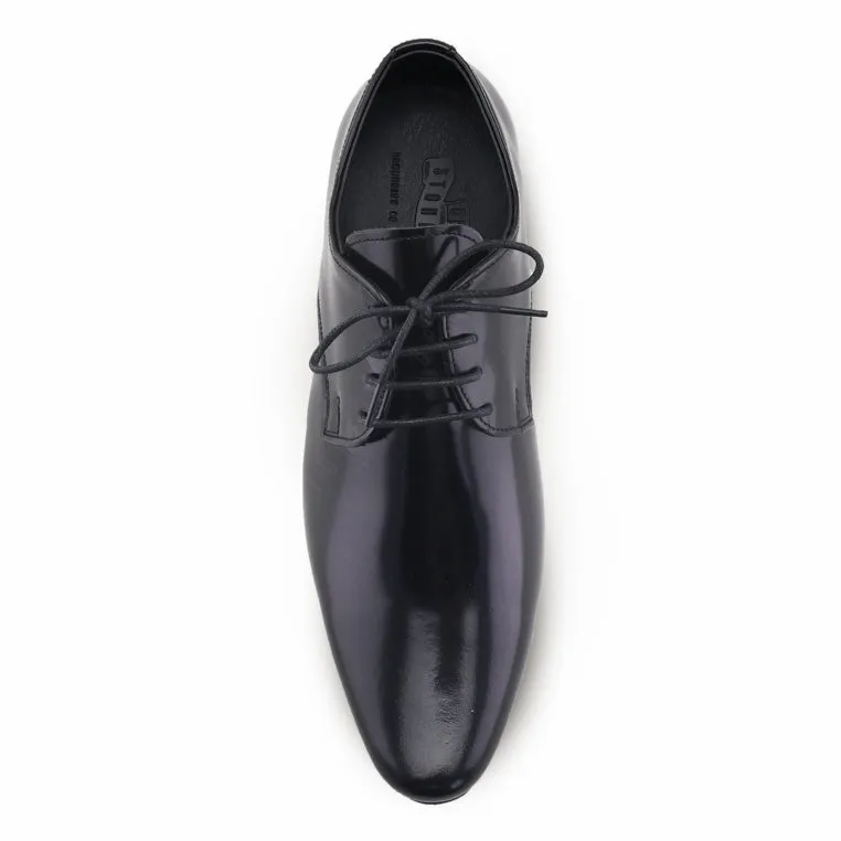 Leather Shoes Derby European Brush Off Black Patent