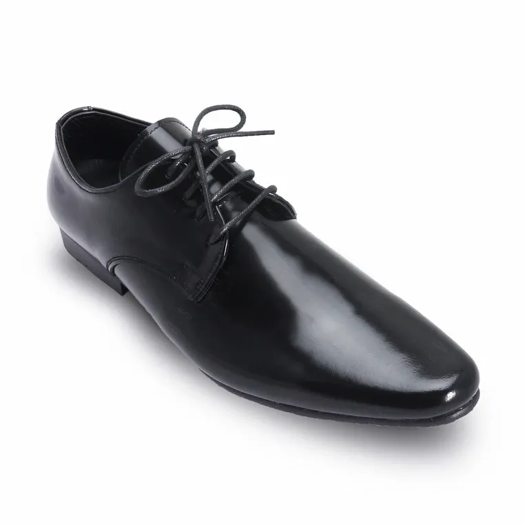 Leather Shoes Derby European Brush Off Black Patent