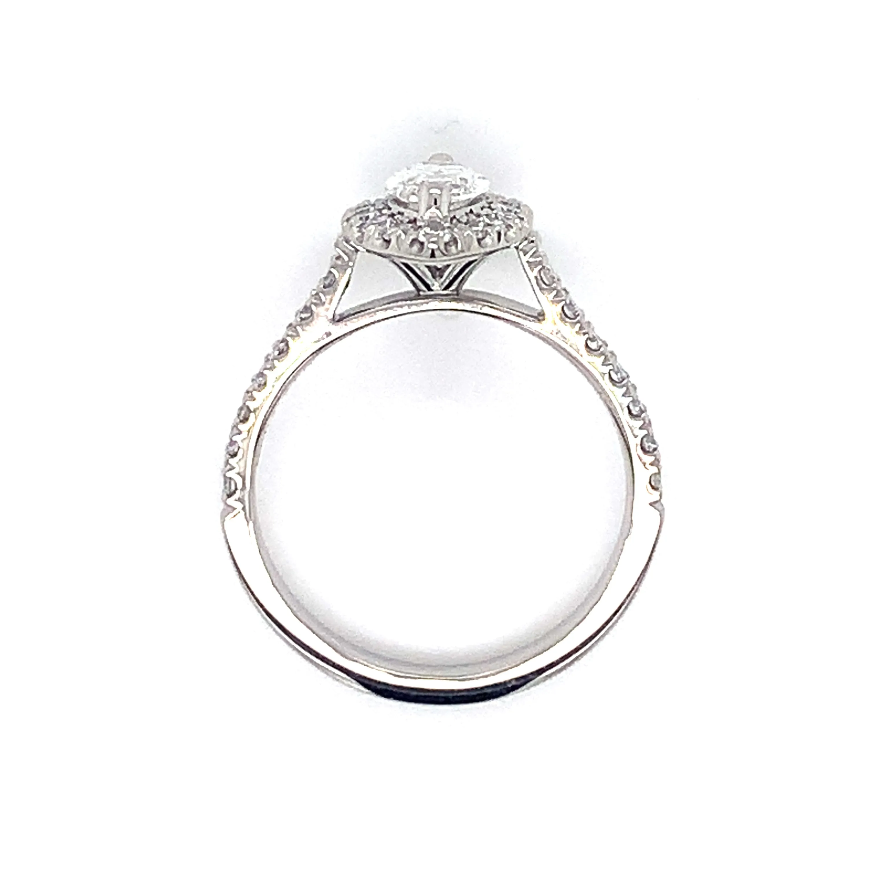 Lia - Platinum 1.32ct Laboratory Grown Marquise Halo Diamond Engagement Ring