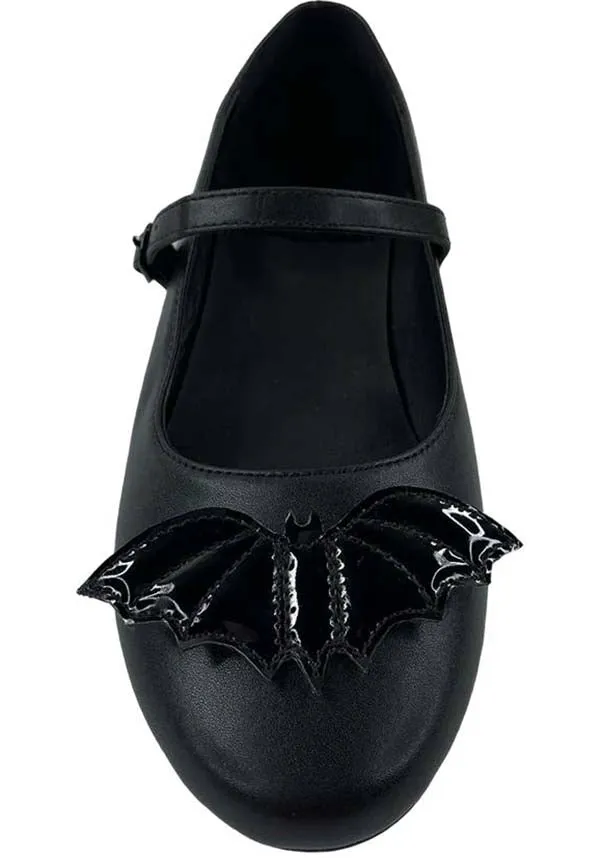 Mary Jane Bat All Black | FLATS