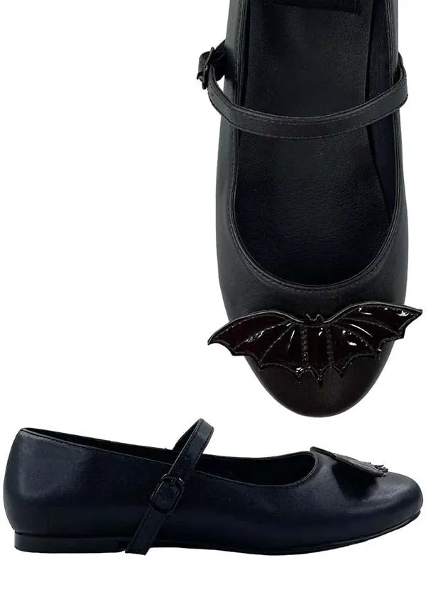 Mary Jane Bat All Black | FLATS