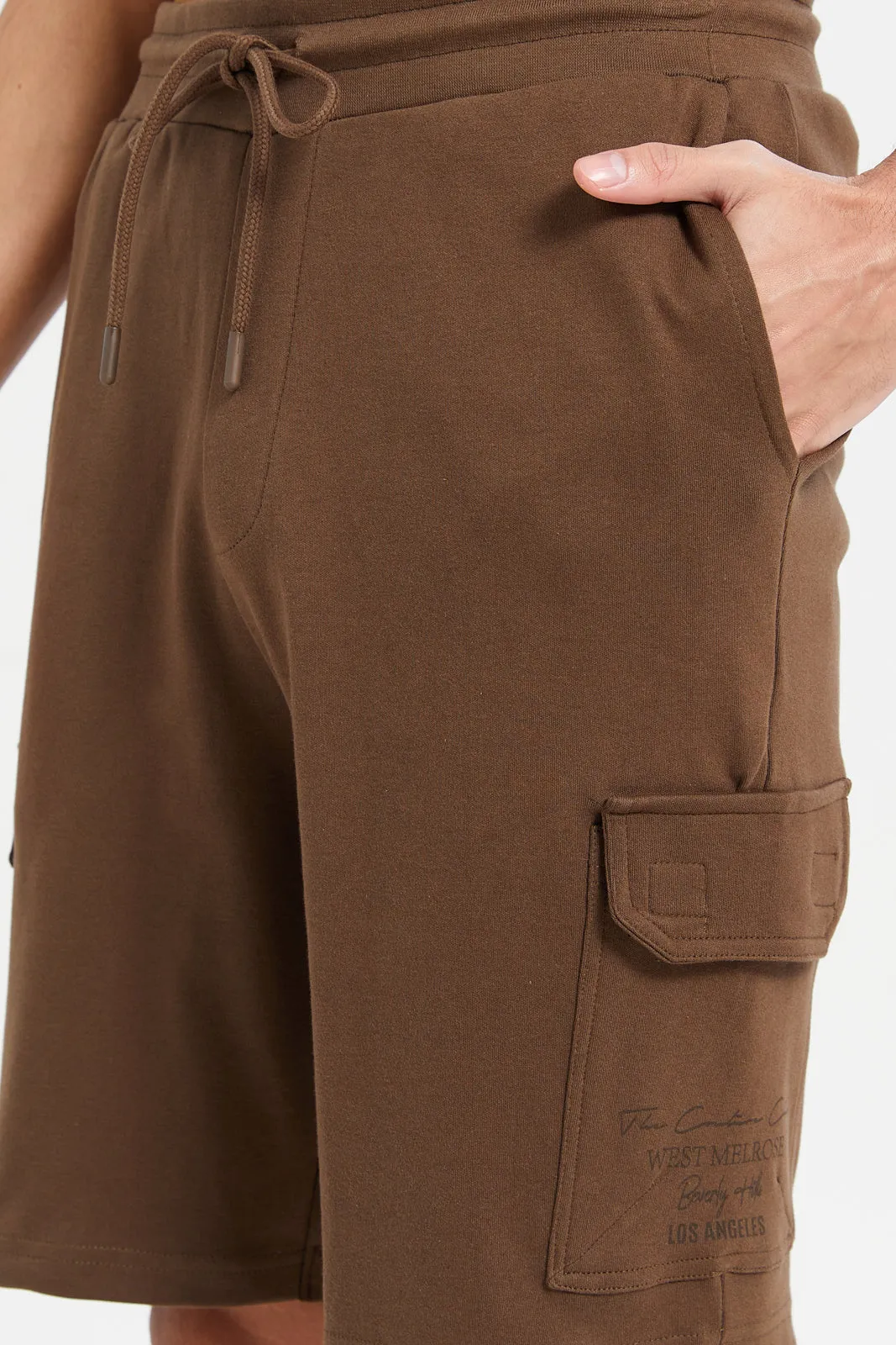 Men Brown Cargo Shorts