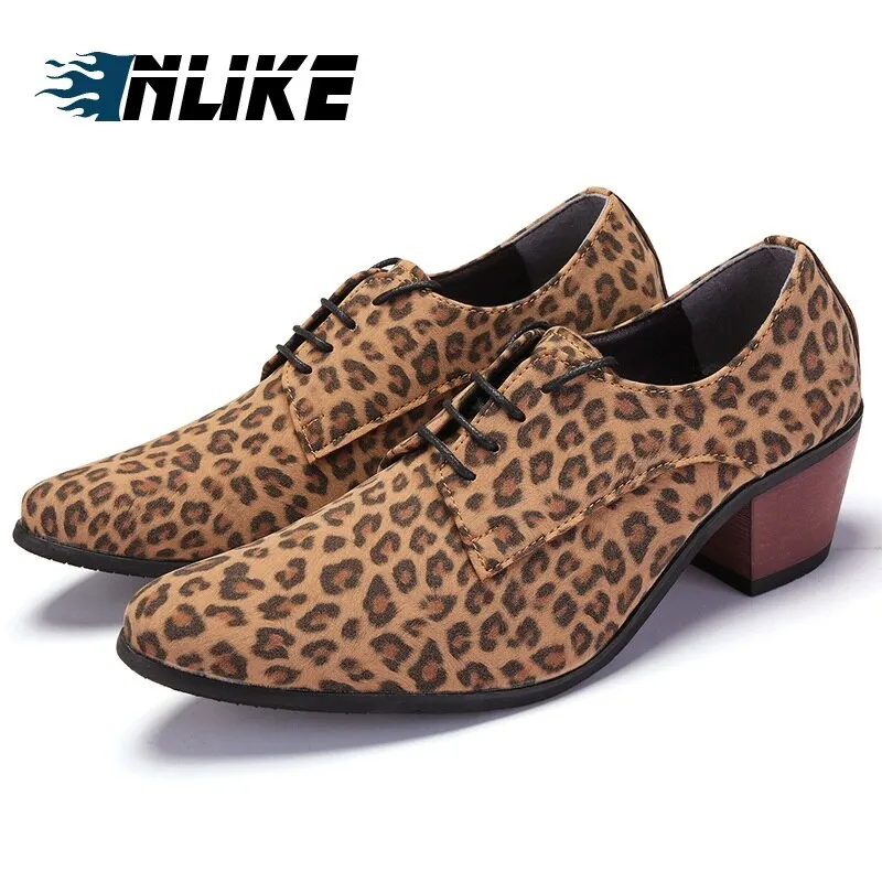 Men Suede Leather Casual Shoes Lace Up Male Oxfords Men Soft Leather Shoes Heightening Shoes