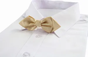 Mens Gold Diamond Shaped Checkered Bow Tie