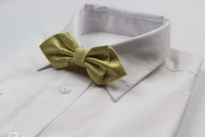 Mens Honey Yellow Diamond Shaped Checkered Bow Tie