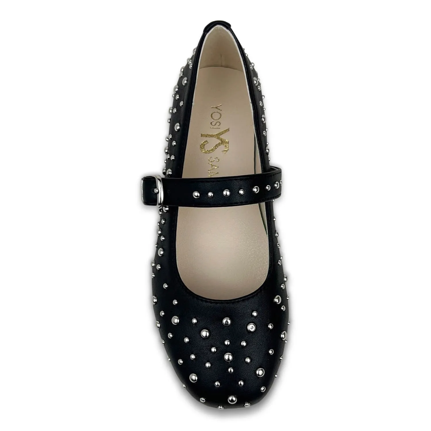 Miss Sadie Ballet Flat in Black Studs - Kids