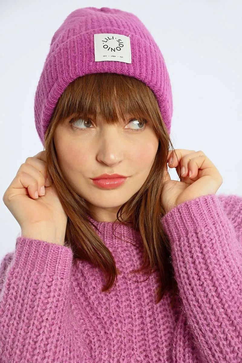 Molly Bracken Ribbed Knit Hat Pink