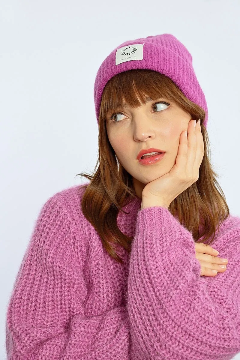 Molly Bracken Ribbed Knit Hat Pink