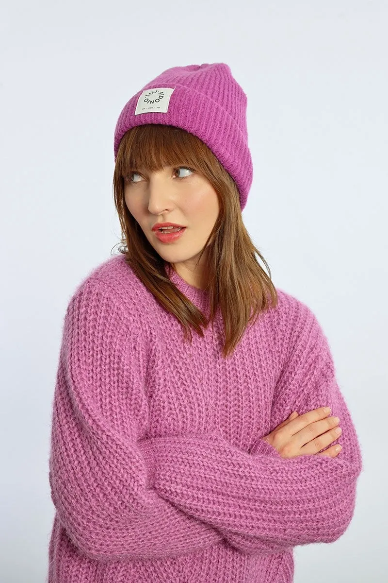 Molly Bracken Ribbed Knit Hat Pink