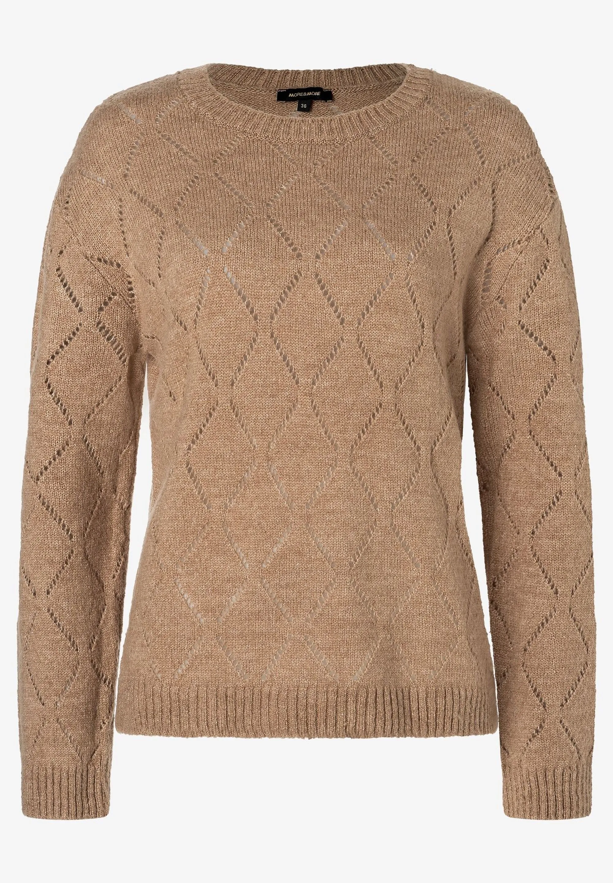 More & More Ajour Knit Sweater Beige