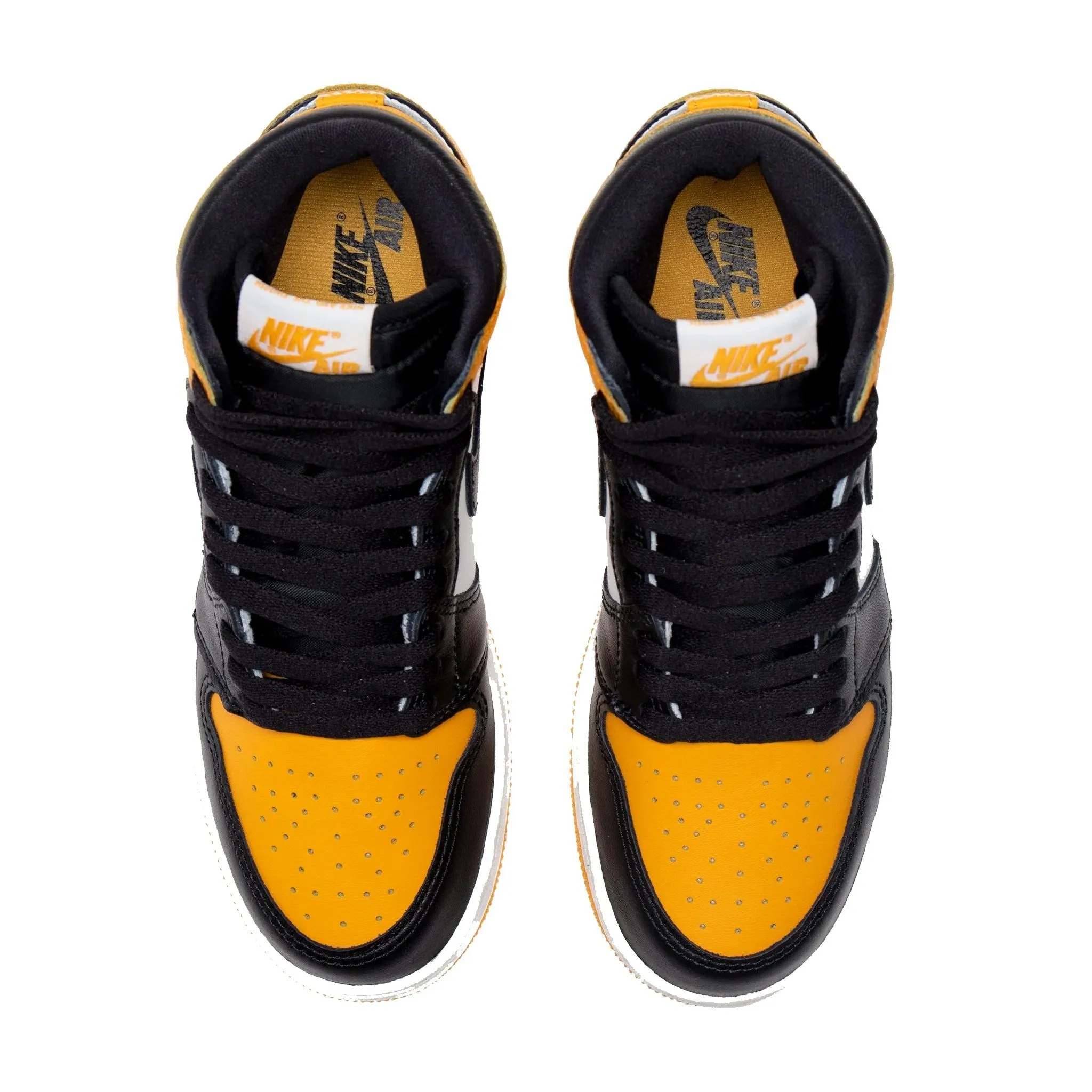 Nike Kid's Jordan 1 Retro High OG Shoes - Taxi Yellow / Black Sail