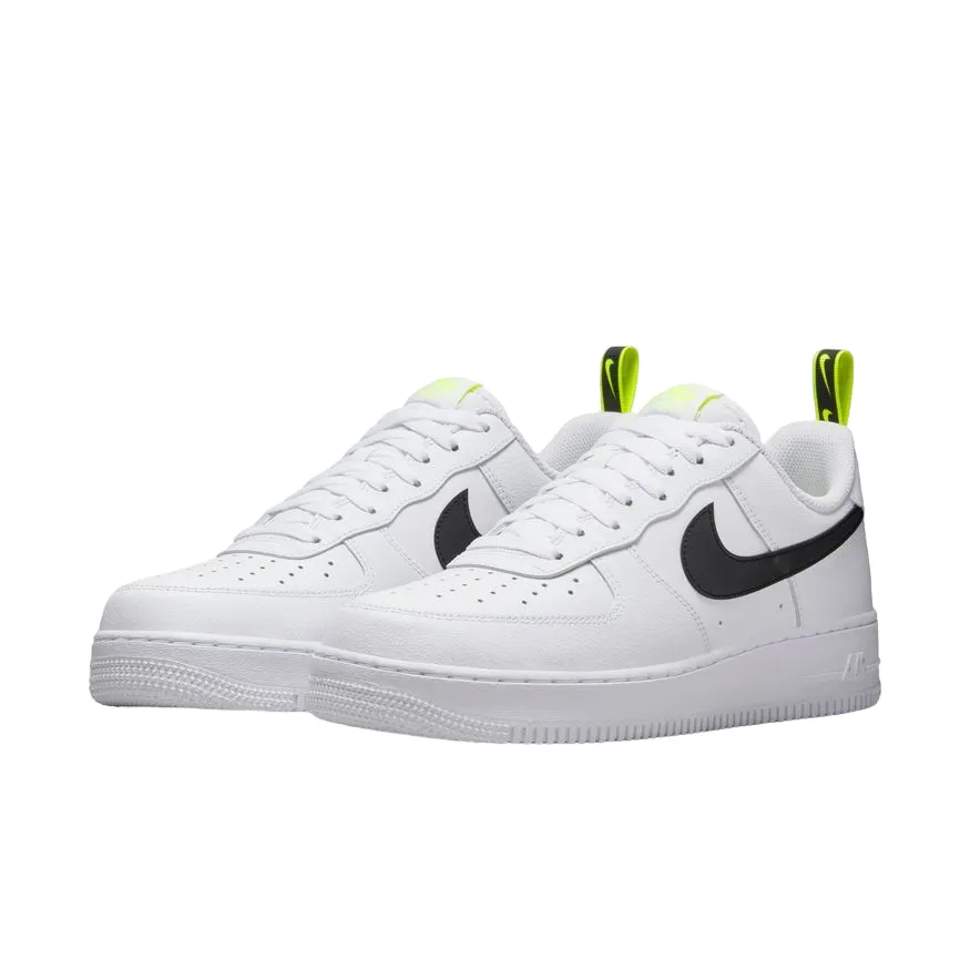 Nike scarpa sneakers da adulti Air Force 1 '07 DZ4510-100 bianco nero giallo evidenziatore