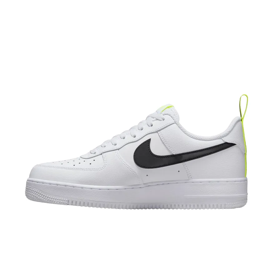 Nike scarpa sneakers da adulti Air Force 1 '07 DZ4510-100 bianco nero giallo evidenziatore