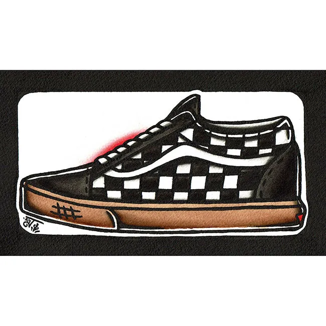 Old Skool Checkered Shoe Original Painting