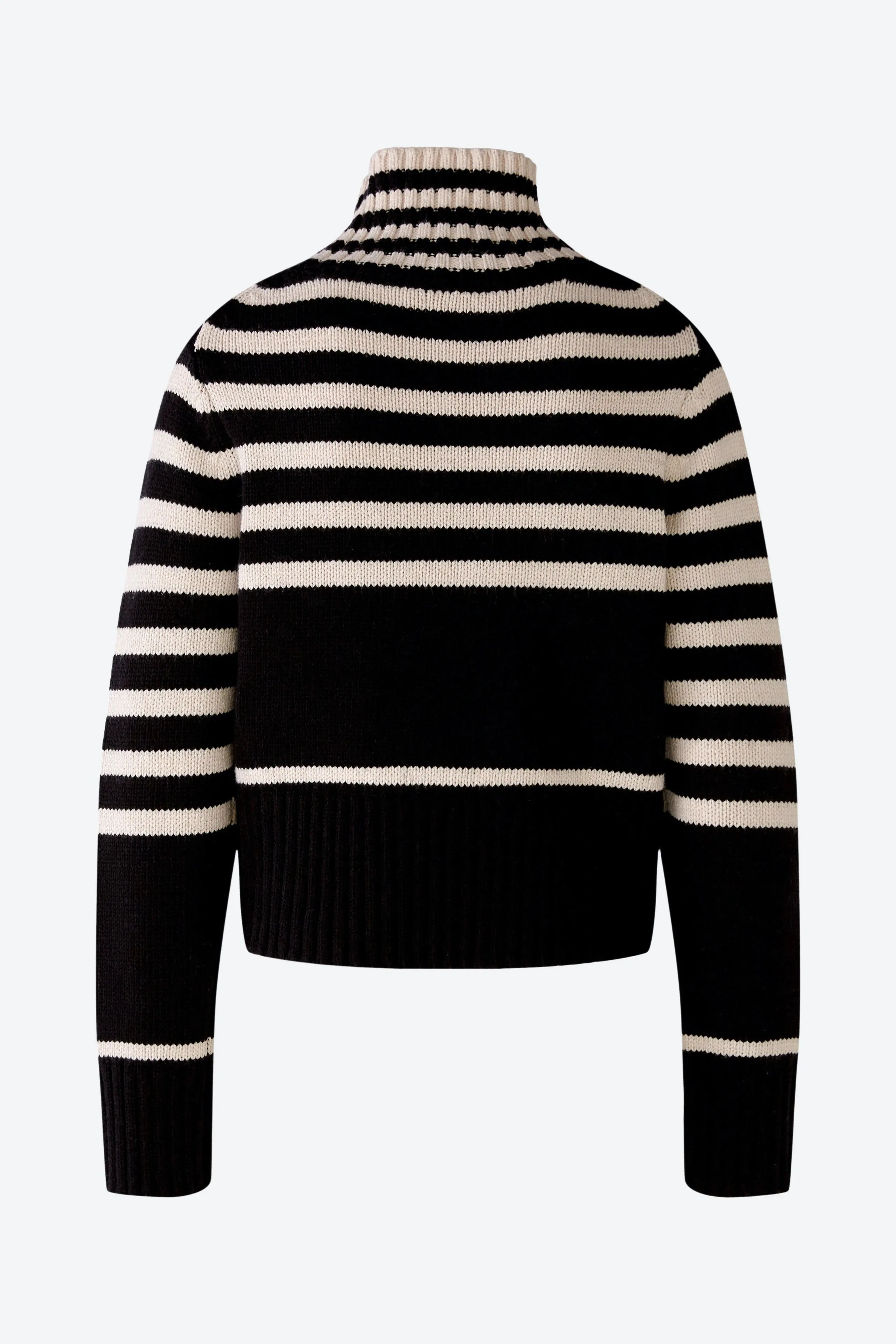 Oui Knitted Striped Jumper Black/Off-white