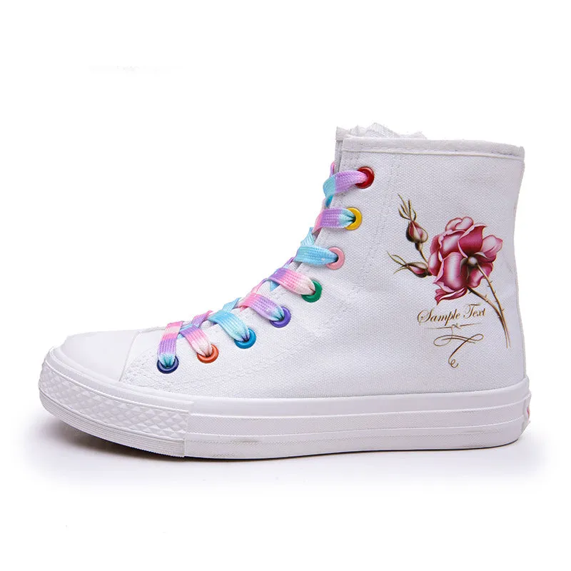 Owlkay Fashionable  Breathable High Top Canvas Shoes