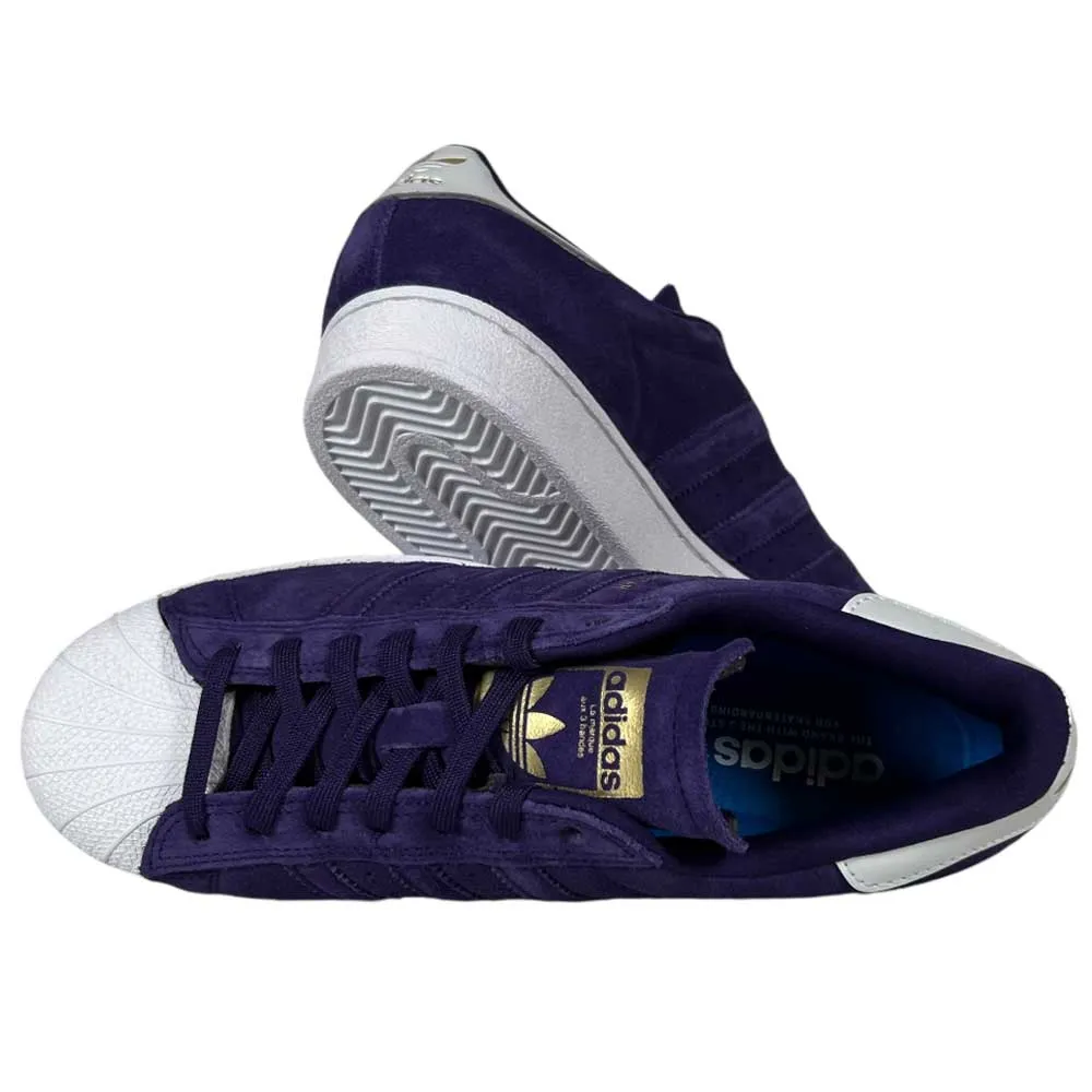 Purple Zero Gold Superstar ADV Adidas Skateboarding Suede Shoes Reflective Badging