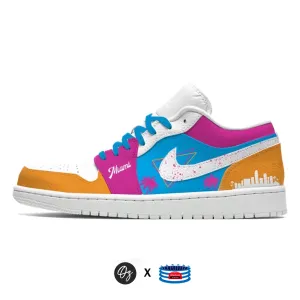 "Miami Vibes" Jordan 1 Low Shoes