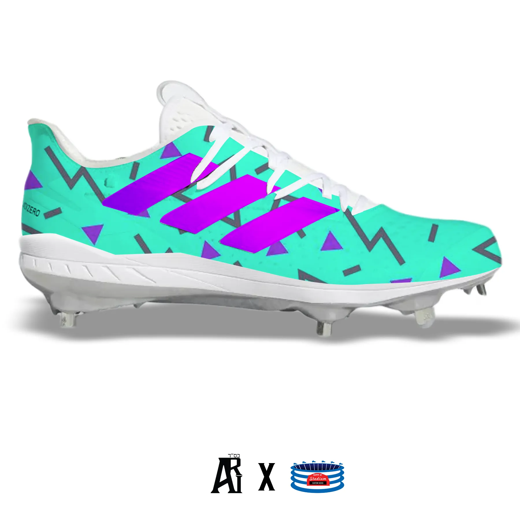 "Retro 90s" Adidas Adizero Afterburner 8 Cleats by Stadium Custom Kicks